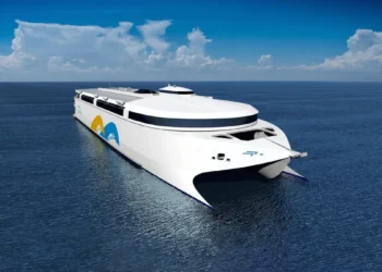 Maior navio elétrico a bateria do mundo cruza o oceano rumo à América do Sul